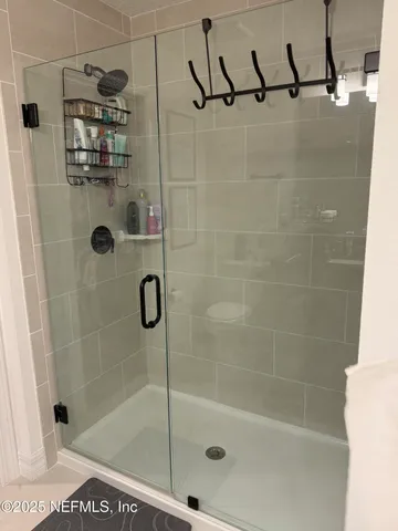 a bathroom with a shower