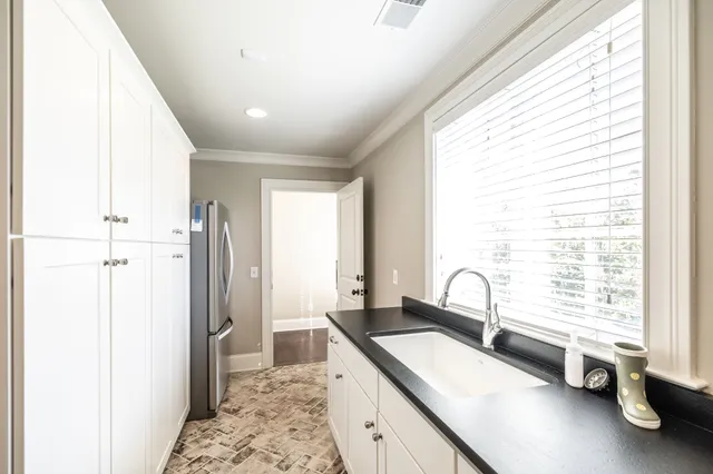 a view of a livingroom with a staircase