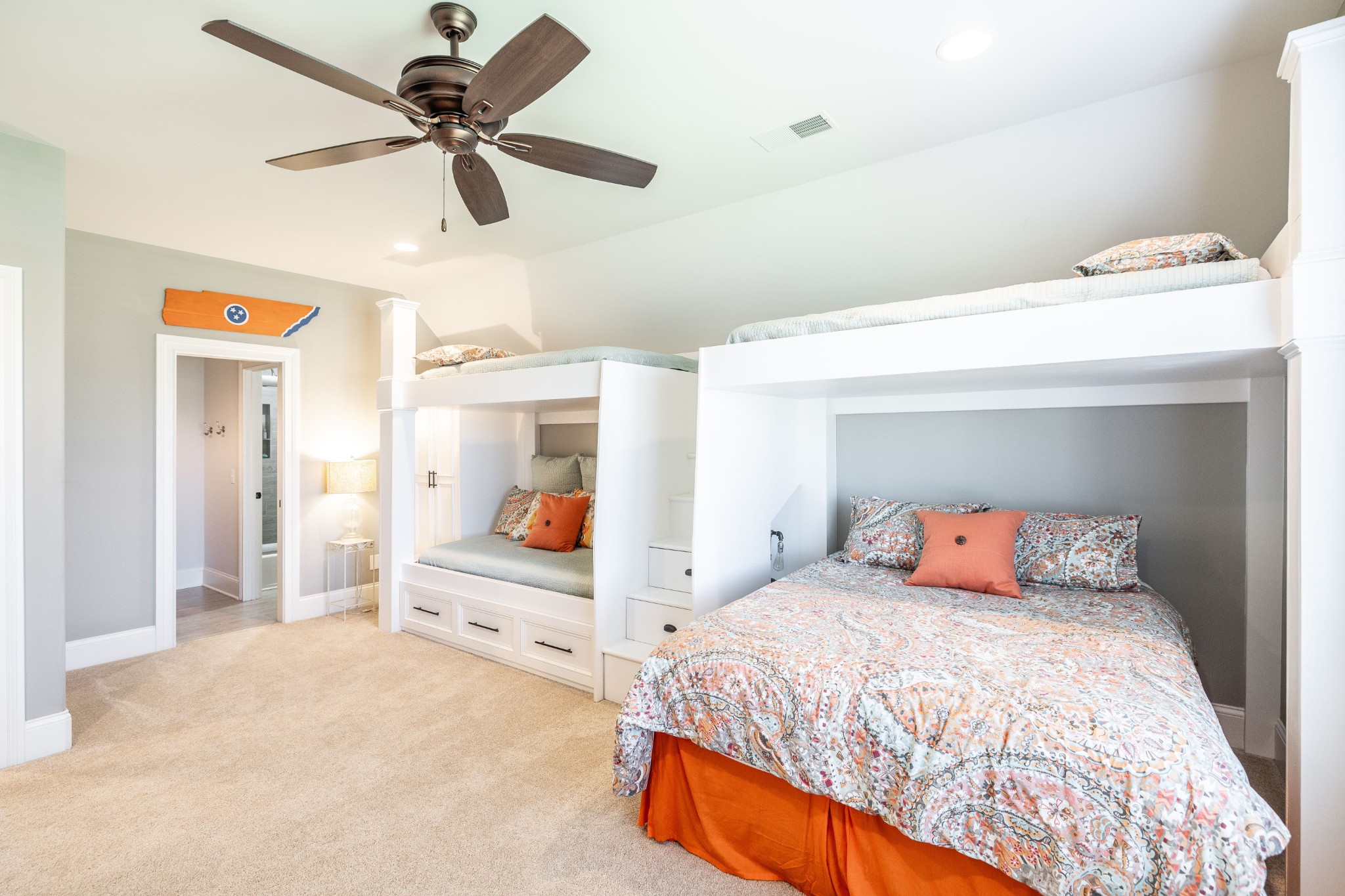 1395 Rozella Way Gallatin, TN 37066 - Photo 45 of 81 a bedroom with a large bed and a chandelier fan