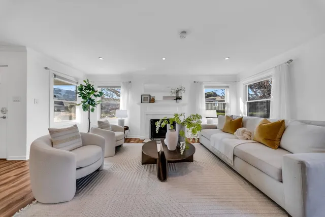 a living room with furniture