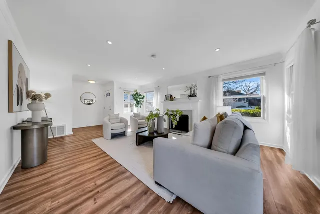 a living room with furniture