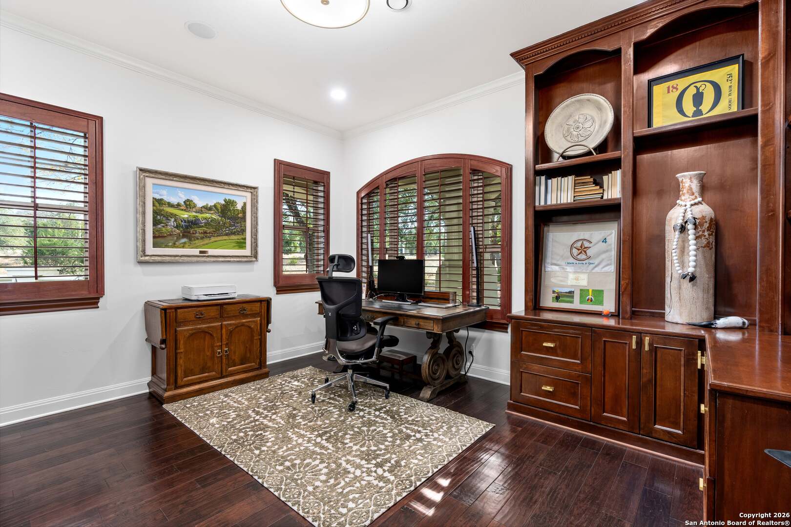 101 River Crossing Boerne, TX 78006 - Photo 19 of 65 a view of a workspace with furniture and a window