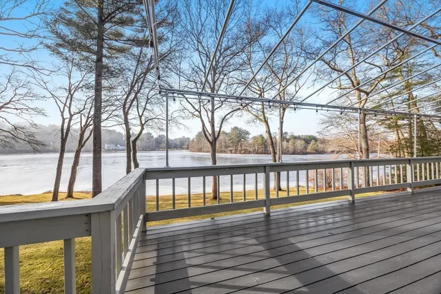 a view of wooden balcony