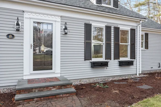 a front view of a house with a window