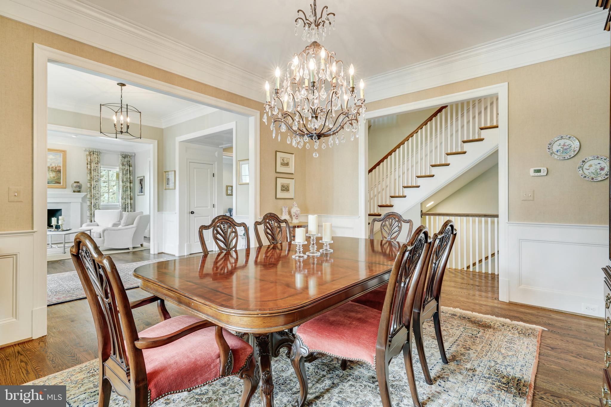 1415 Kurtz Road McLean, VA 22101 - Photo 18 of 129 a view of a dining room with furniture and chandelier