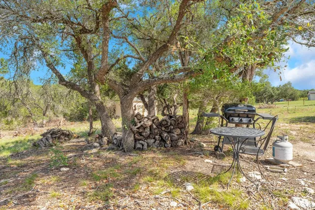 a view of a swimming pool with a sitting space