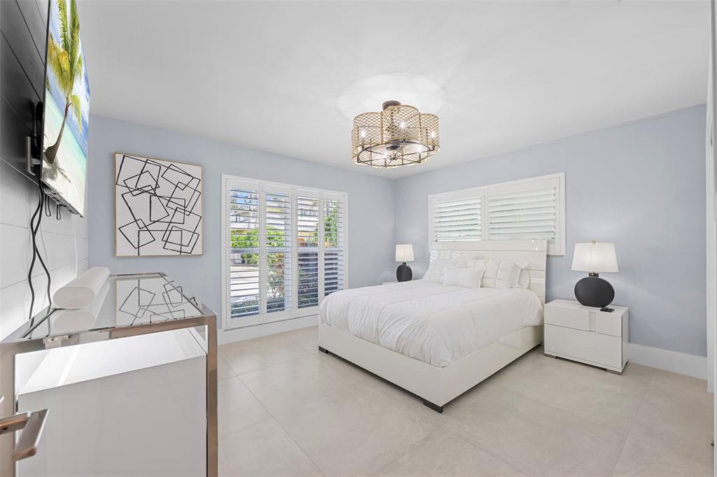 2330 Northeast 35th Street Lighthouse Point, FL 33064 - Photo 25 of 71 a bedroom with a bed and a large window with the outer view