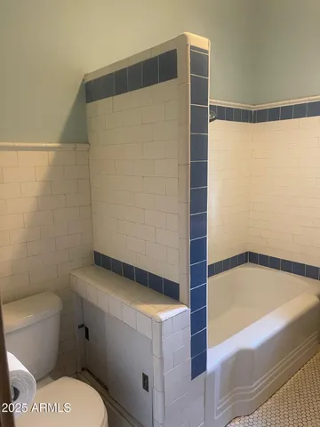 wooden floor and closet in a bathroom