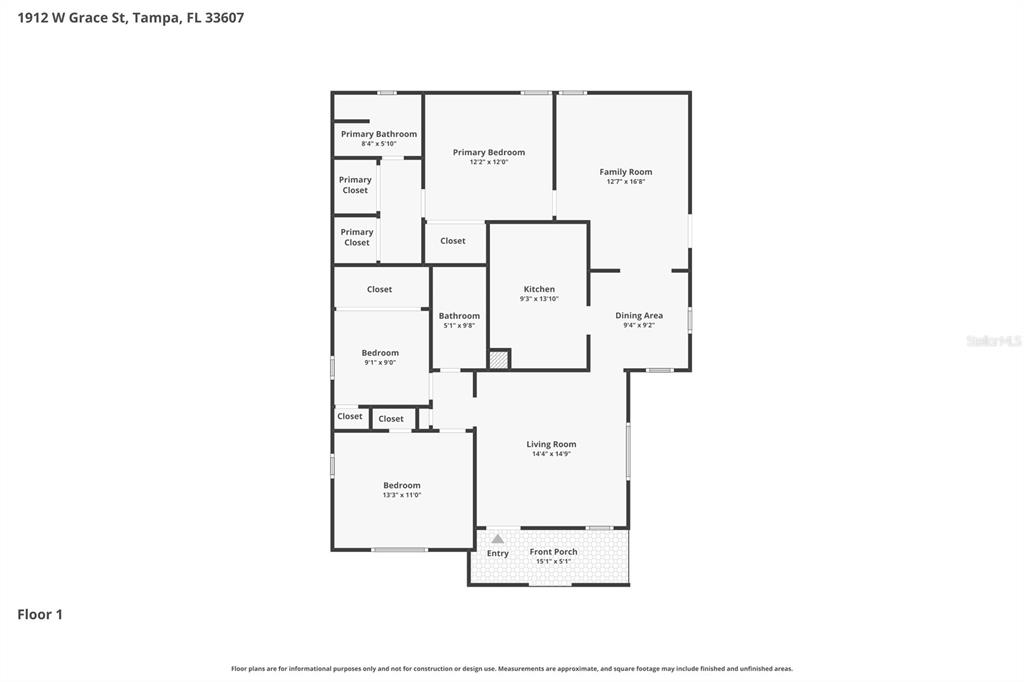 1912 West Grace Street Tampa, FL 33607 - Photo 5 of 22 a picture of a floor plan