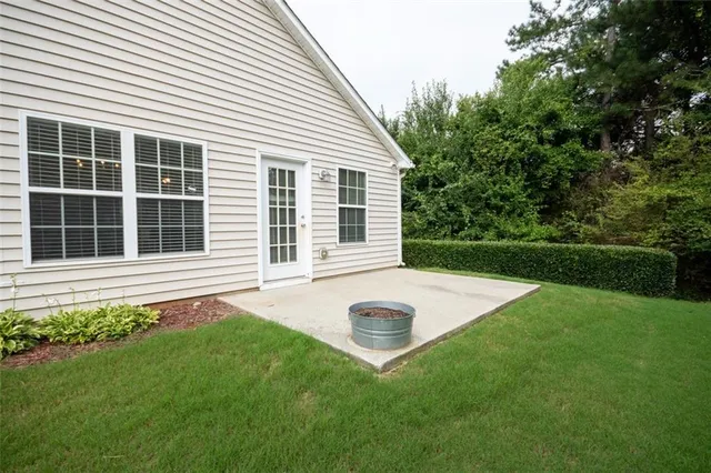 a house view with a garden space