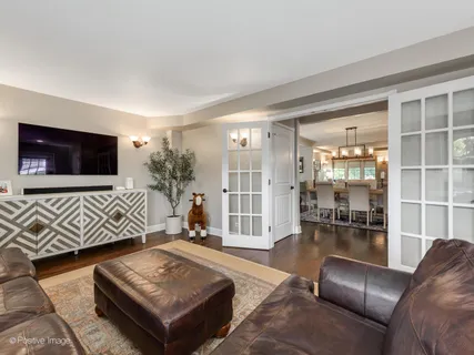 a living room with furniture