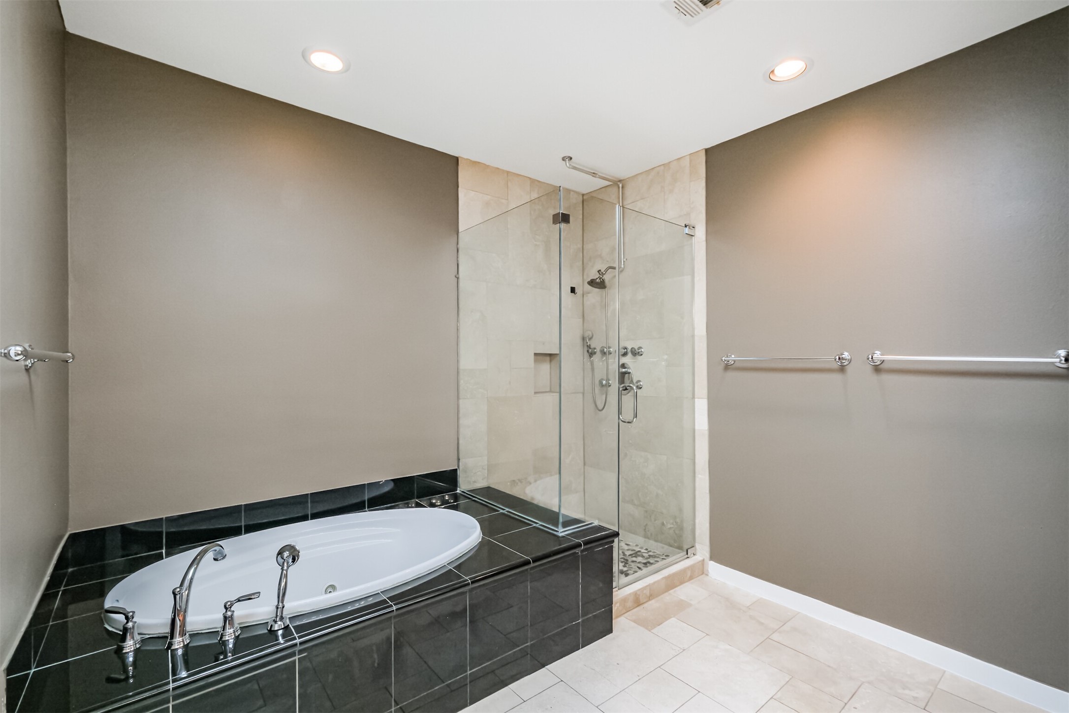 2364 Arlington Street Houston, TX 77008 - Photo 30 of 45 a bathroom with a granite countertop sink a toilet and shower