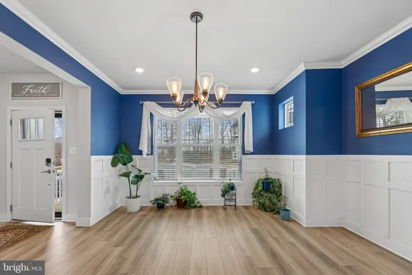 a view of a livingroom with a chandelier
