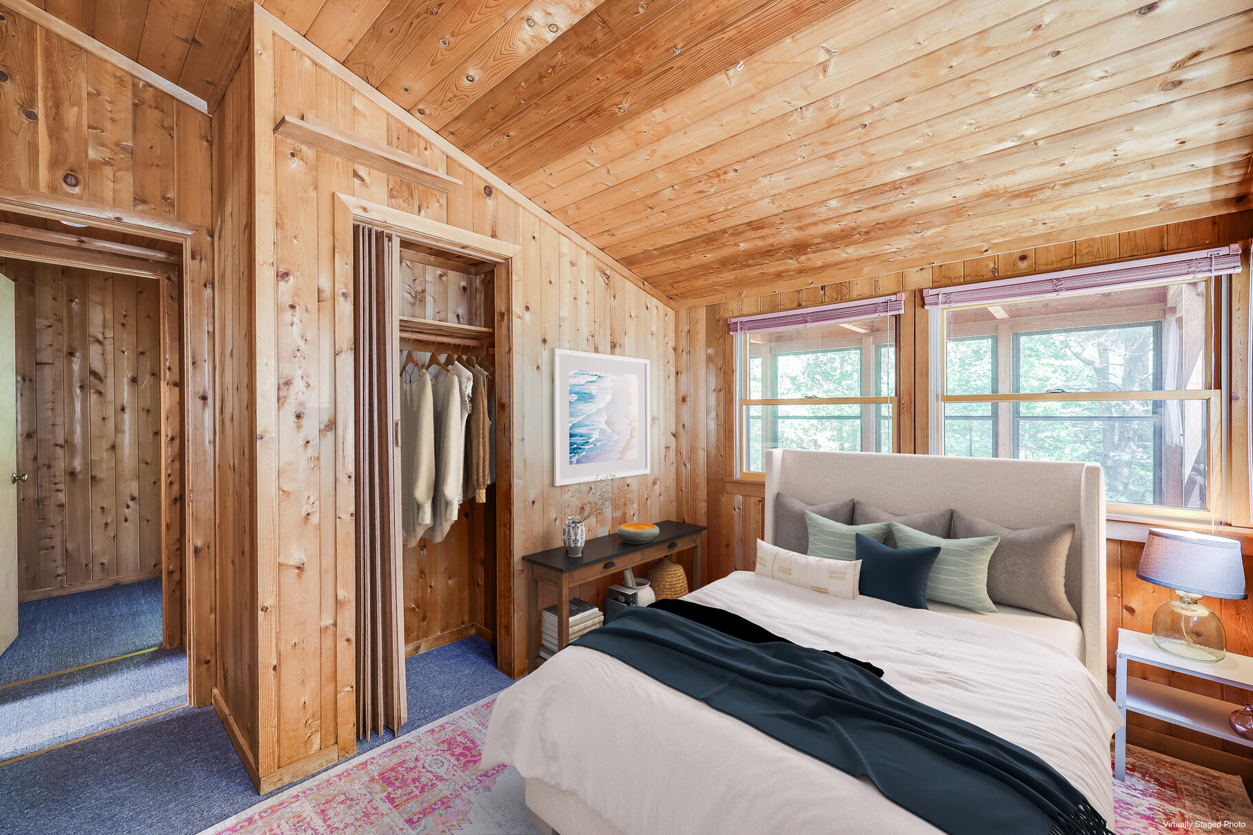 60 Designers Road, Unit H Wellfleet, MA 02667 - Photo 7 of 47 a bedroom with a bed and wooden floor