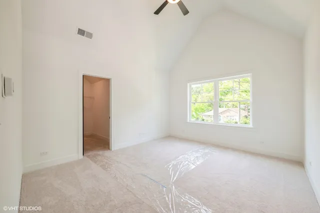 an empty room with windows