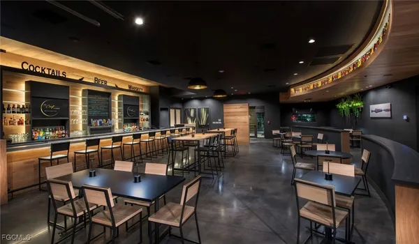 a view of a dining area with furniture