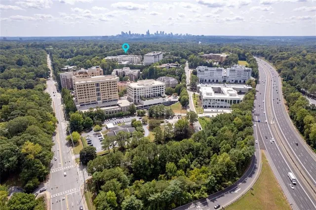 an aerial view of multiple house