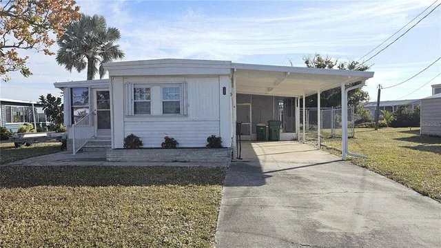 a view of a building with sitting area
