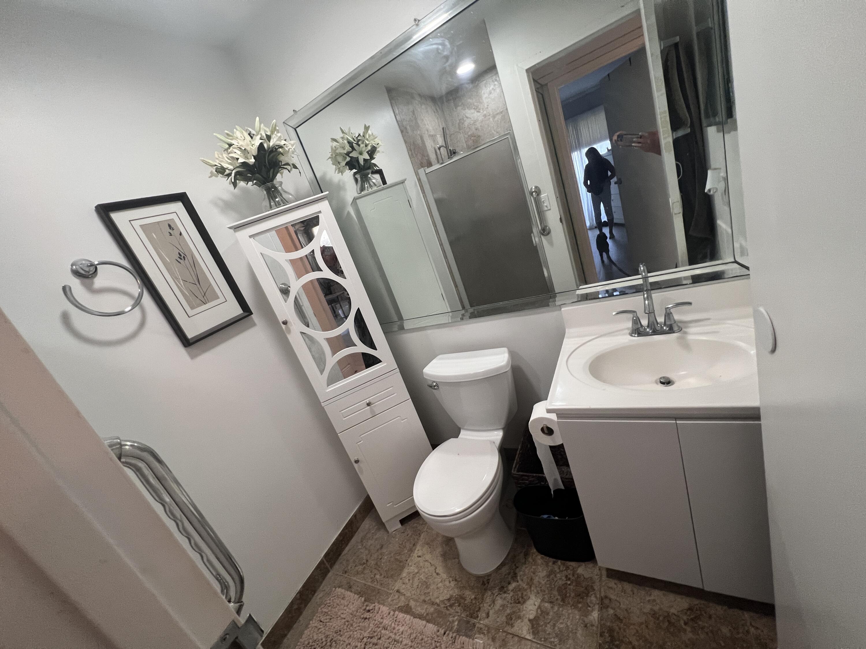 652 Flanders North Delray Beach, FL 33484 - Photo 19 of 27 a bathroom with a sink mirror vanity and toilet