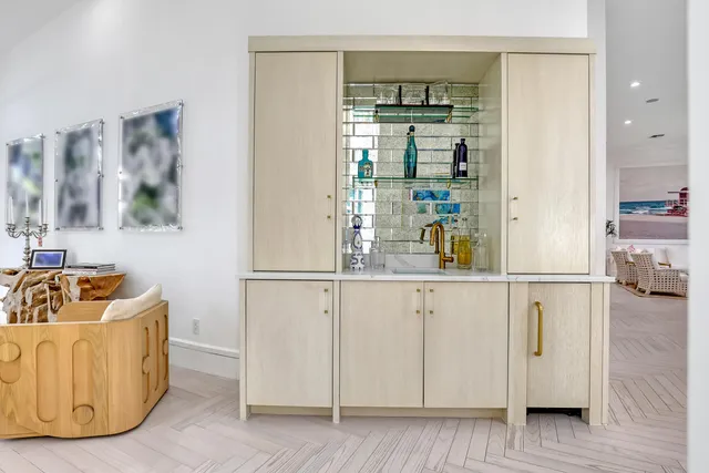 a view of a bathroom from a door