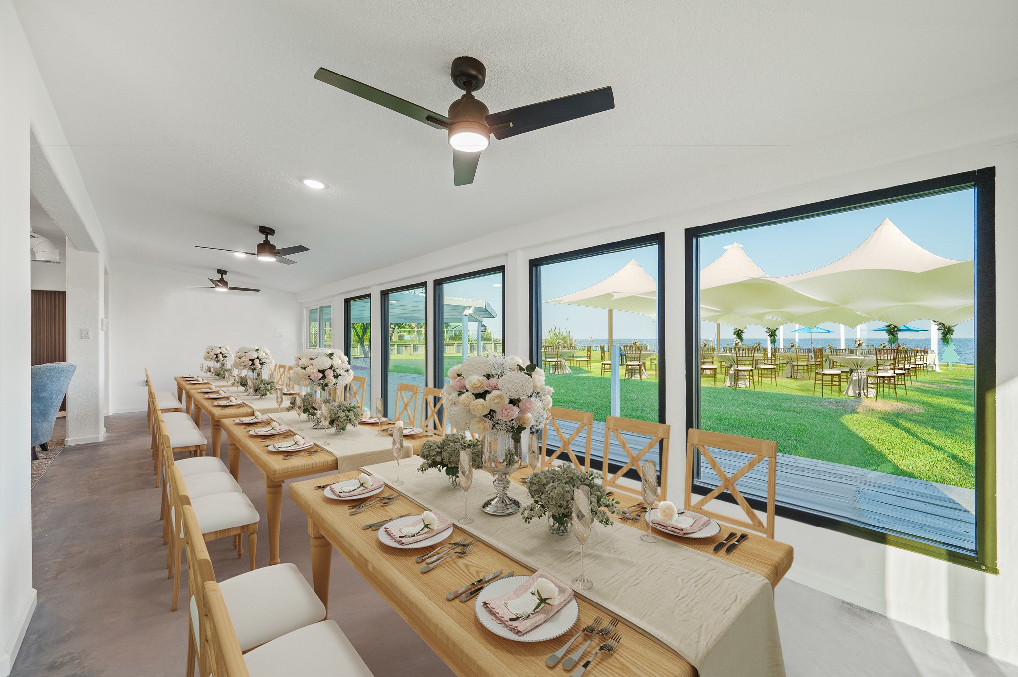 815 5th Street Dickinson, TX 77539 - Photo 25 of 49 a dining room with furniture a large window and garden view