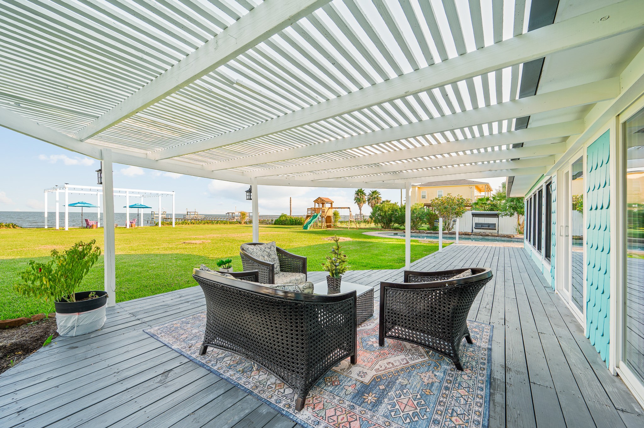 815 5th Street Dickinson, TX 77539 - Photo 10 of 49 a view of a swimming pool with a patio