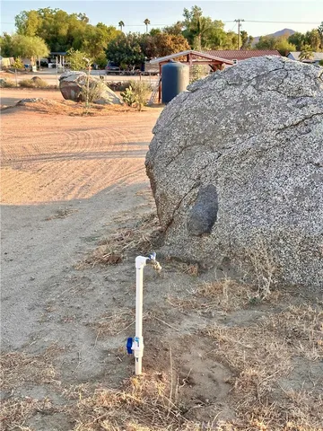 a backyard of a building