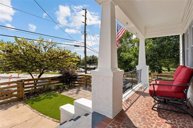 a outdoor living space with furniture