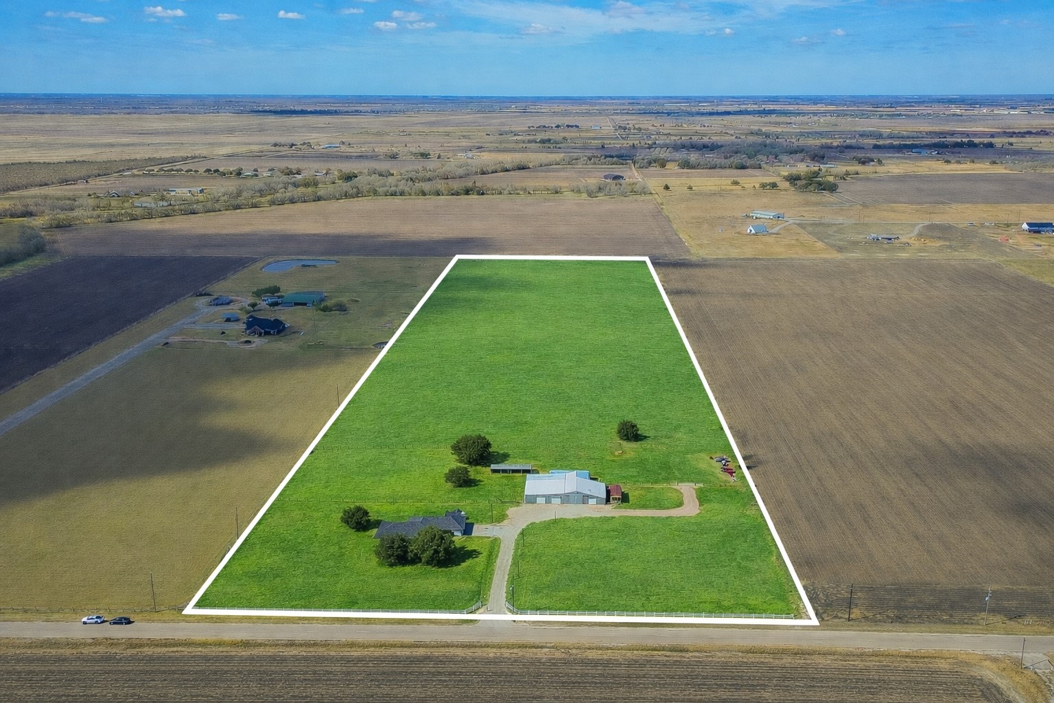 10550 Brinkmeyer Road Needville, TX 77461 - Photo 5 of 40 Property lines are approximate (grass color has been digitally altered)