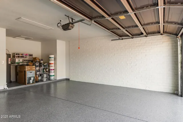 a view of a empty room with storage