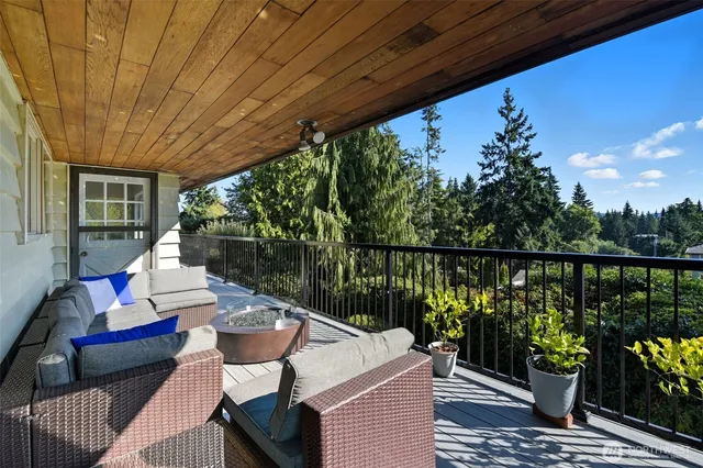 a view of a patio on the roof deck
