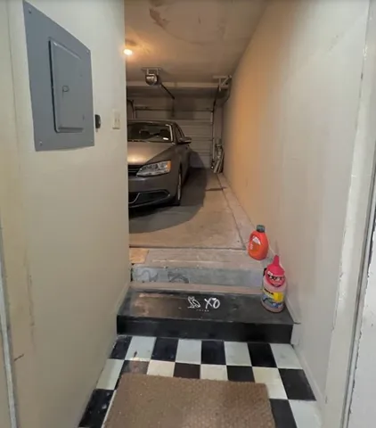 a car with parked in it