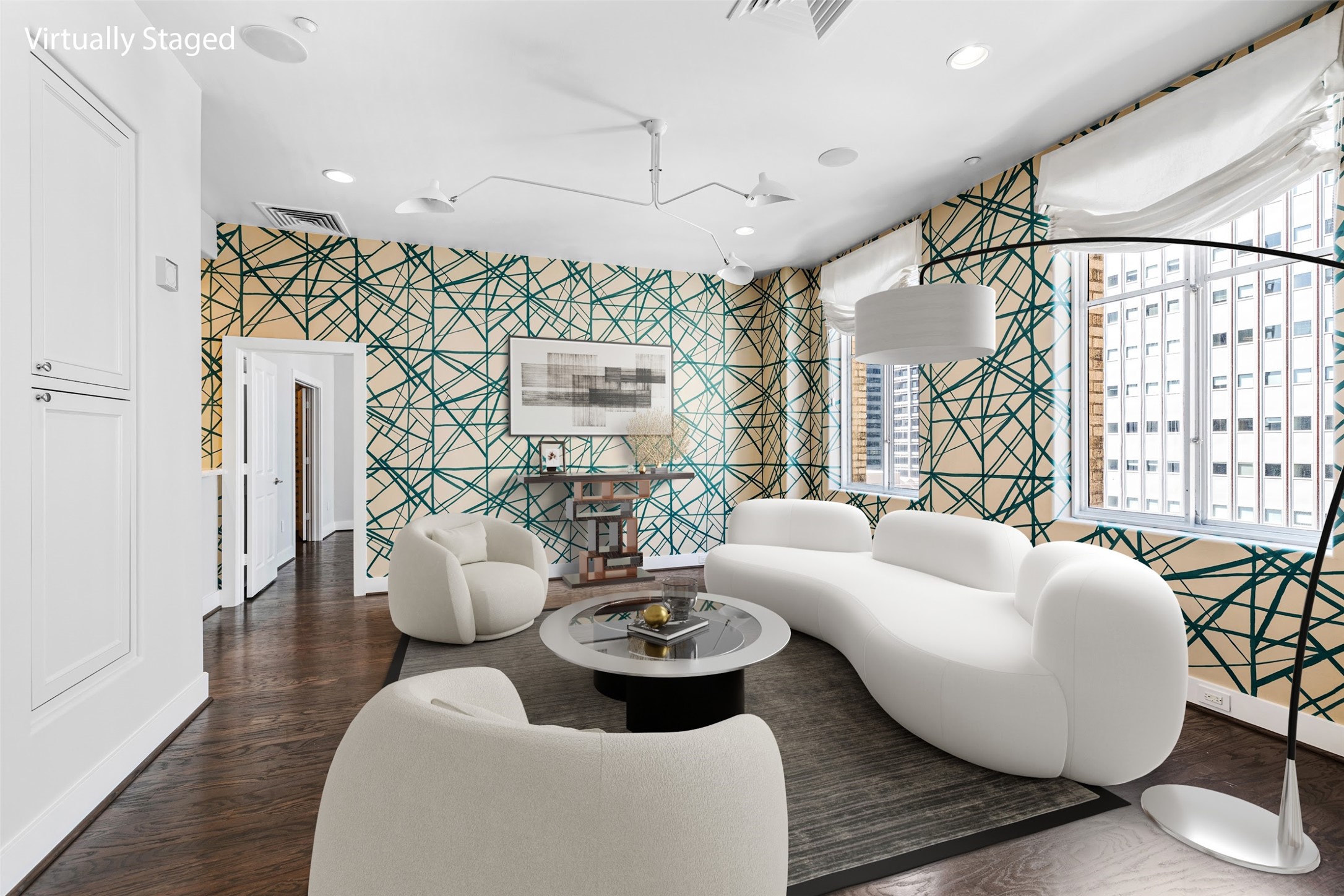 914 Main Street, Unit 1201 Houston, TX 77002 - Photo 3 of 36 a living room with furniture and a large window