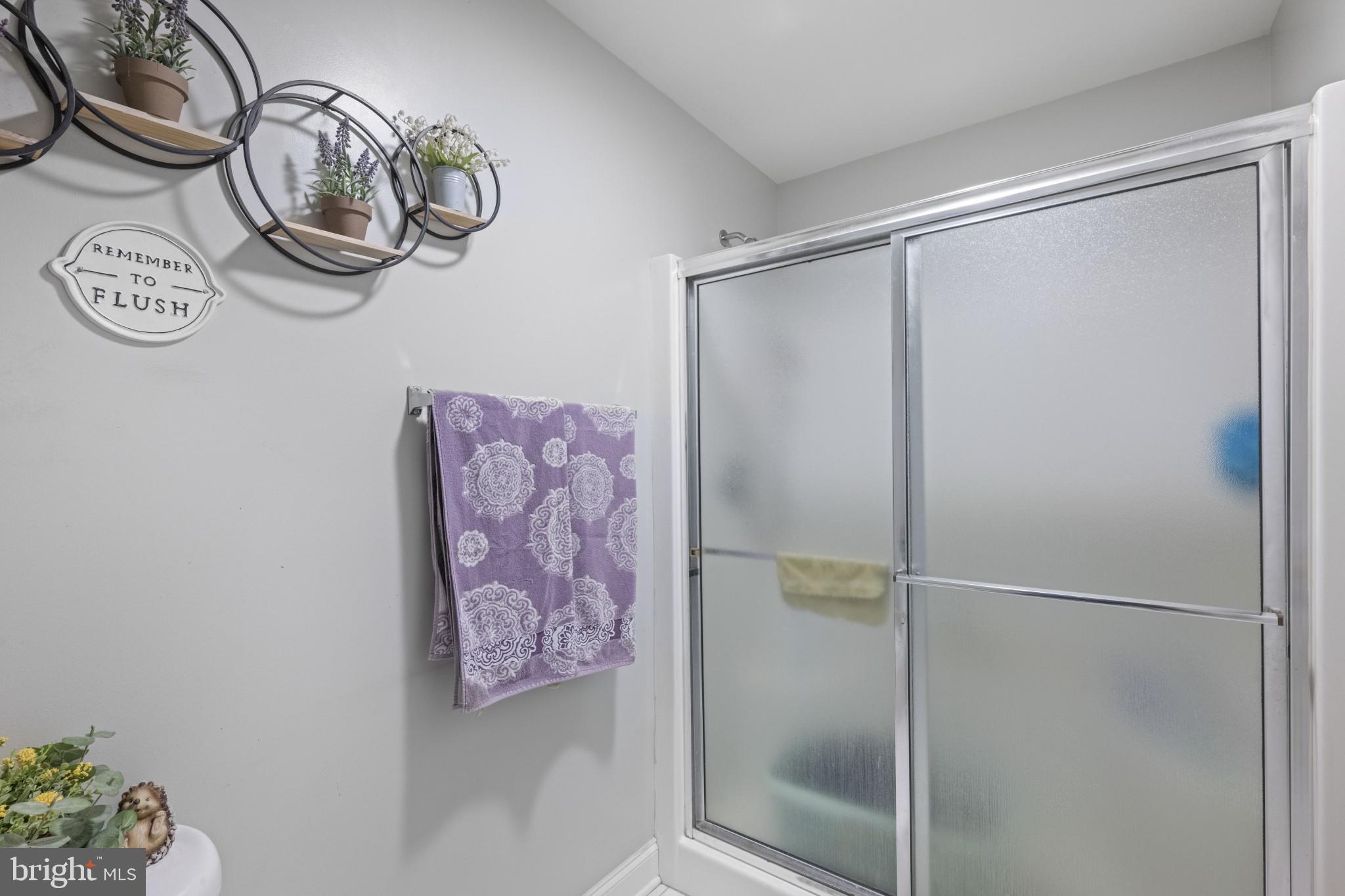 194 Cook Road Delta, PA 17314 - Photo 25 of 35 a bathroom with a glass shower door and a window
