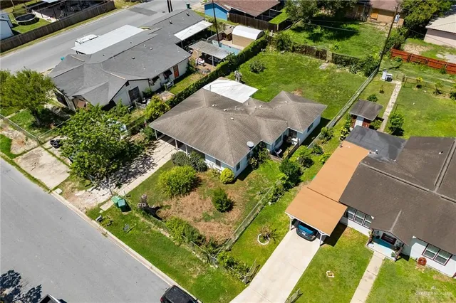 an aerial view of a house