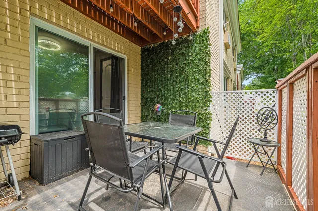 a view of an outdoor seating area