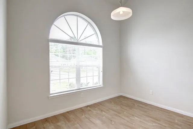 an empty room with a window