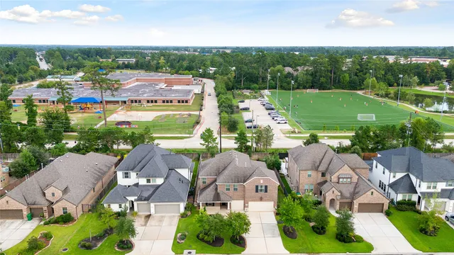 an aerial view of multiple house