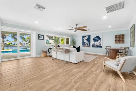 a living room with furniture