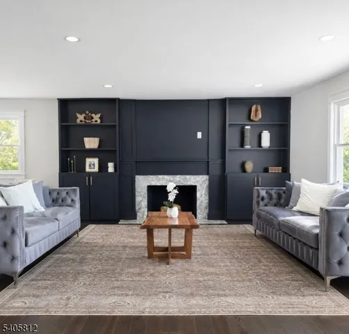 a living room with furniture and a couch