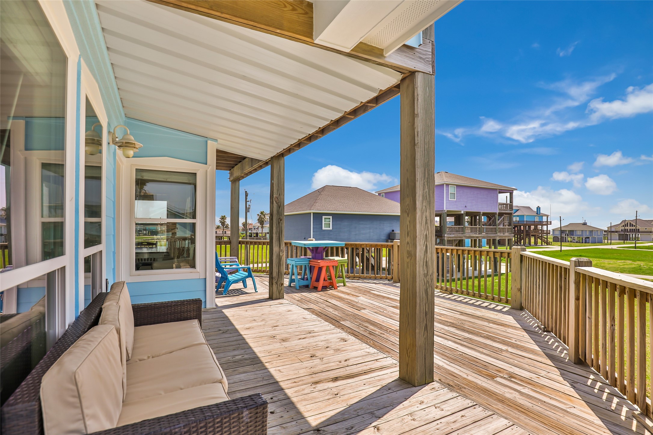 2116 Canal Crystal Beach, TX 77650 - Photo 17 of 45 a view of a balcony with wooden floor