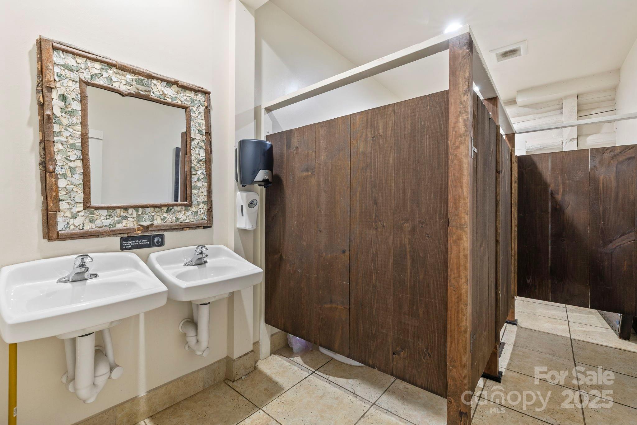 1196 North Country Club Road Brevard, NC 28712 - Photo 8 of 48 a bathroom with a double vanity sink mirror and shower