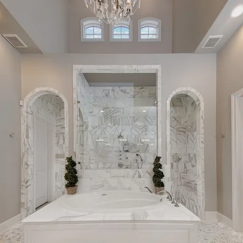 a bathroom with a shower