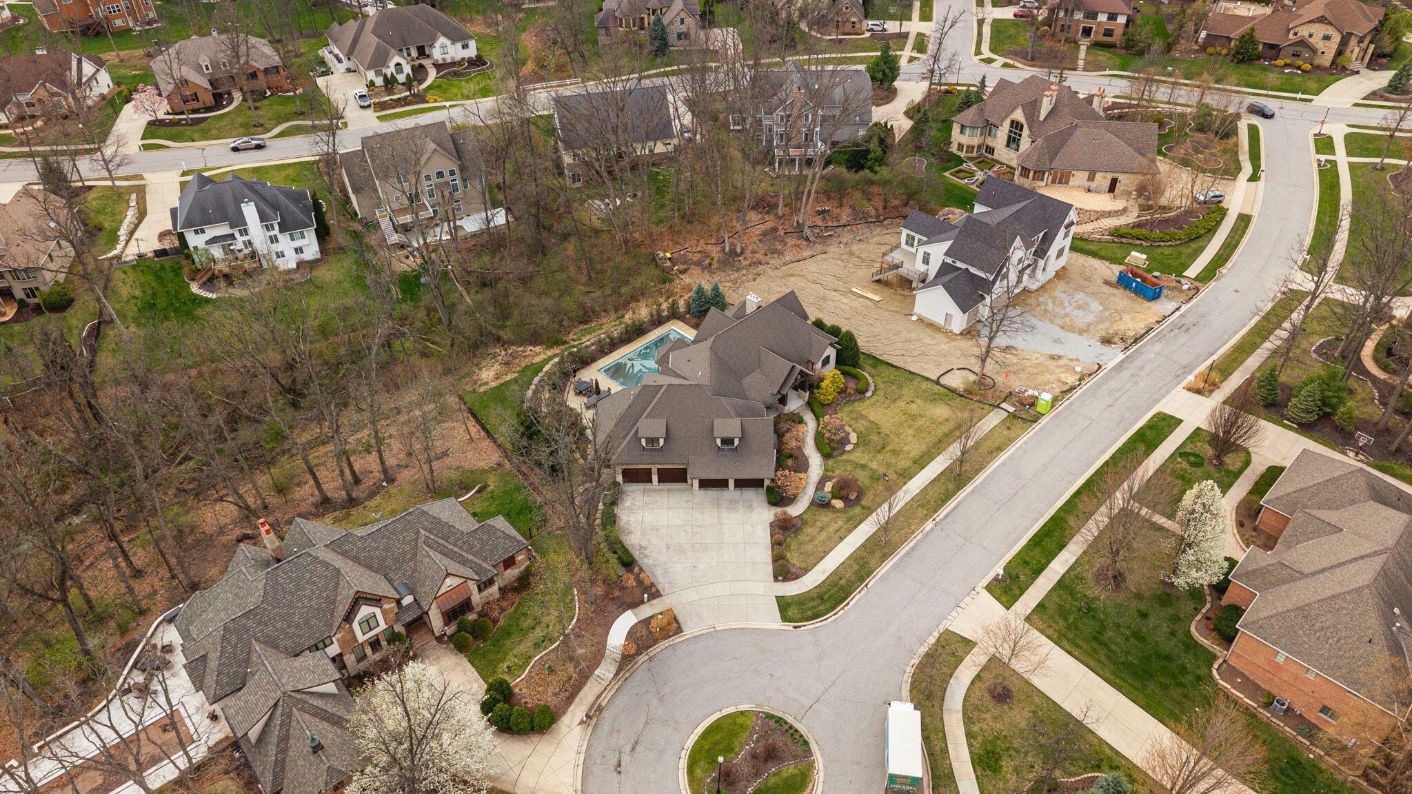 1021 Foy Court Crown Point, IN 46307 - Photo 87 of 88 an aerial view of a house with a swimming pool