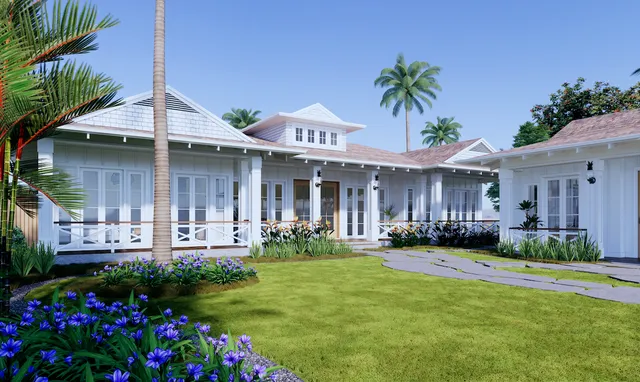 front view of a house with a yard