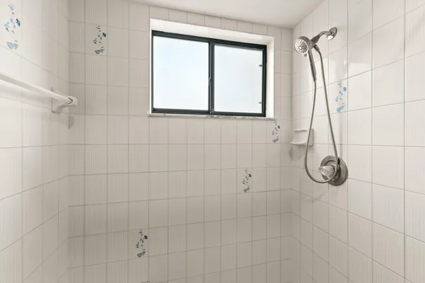 a bathroom with a shower