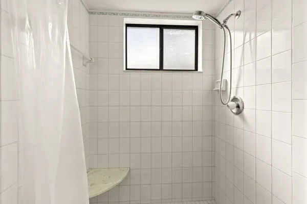 a bathroom with a shower