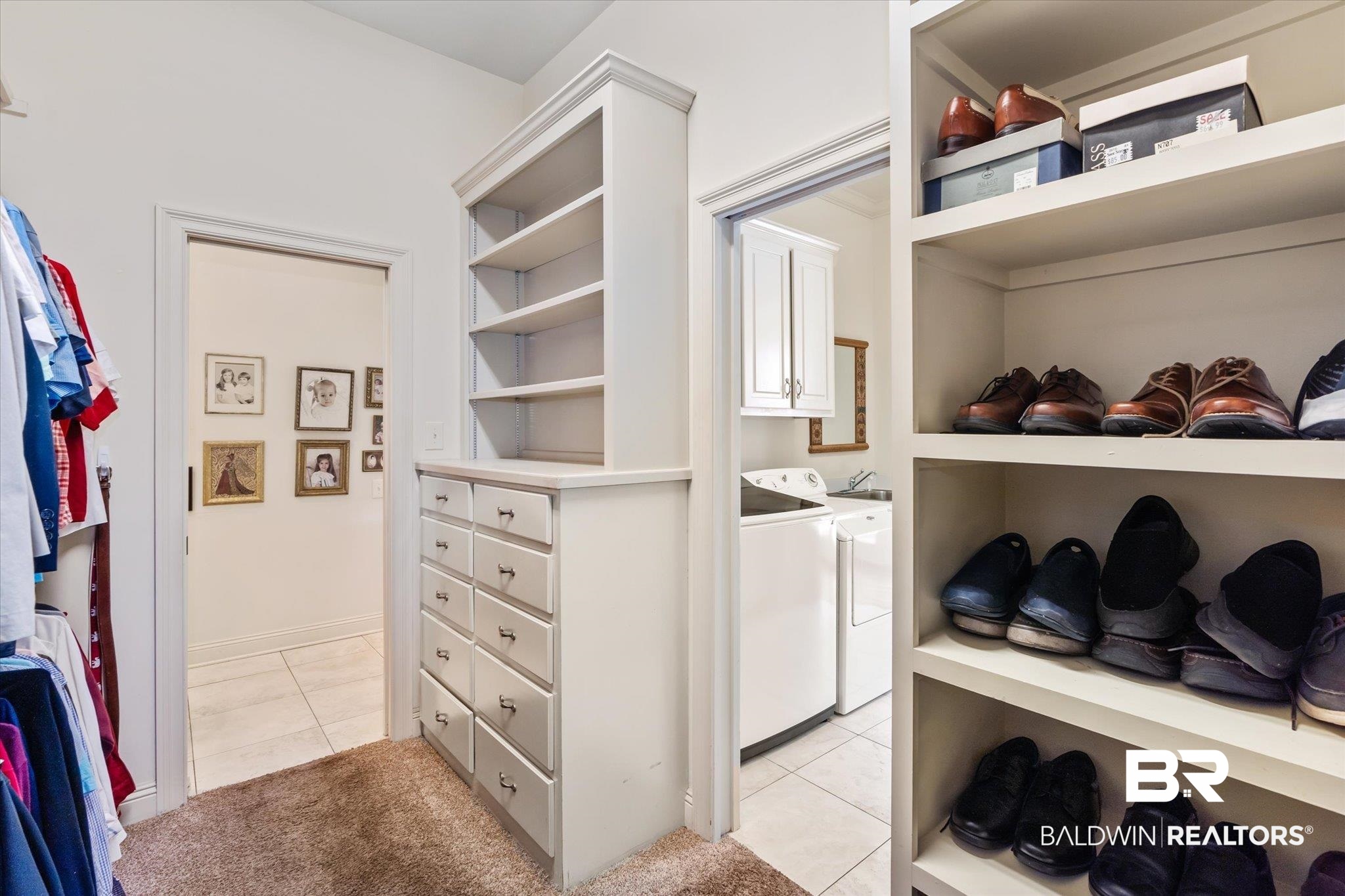 3963 Wimbledon Park Mobile, AL 36608 - Photo 28 of 51 Walk in closet featuring separate washer and dryer and light tile patterned floors