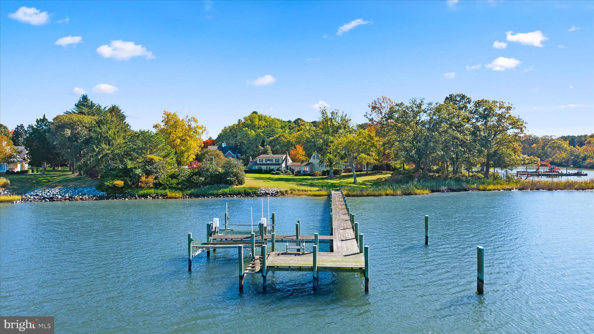 27473 Westpoint Road Easton, MD 21601 - Photo 5 of 56 Dock with sitting area and 2 boat lifts