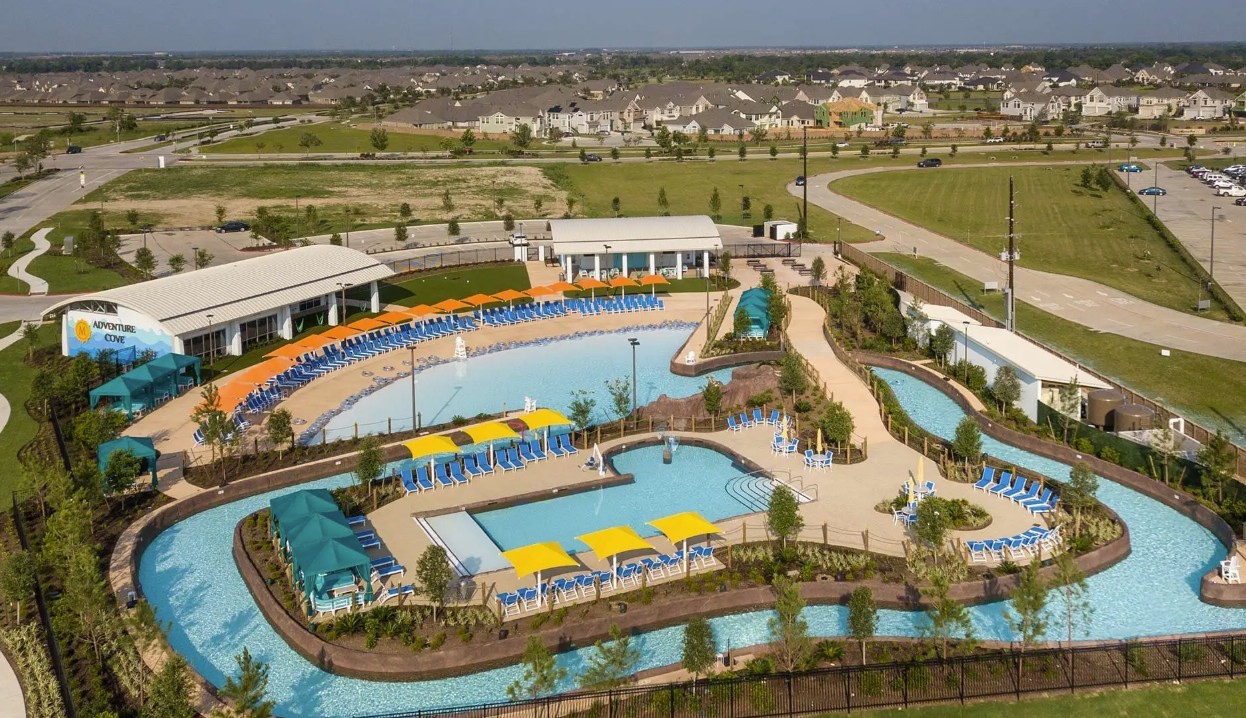 5602 Caracara Street Manvel, TX 77578 - Photo 14 of 15 an aerial view of a house with a ocean view